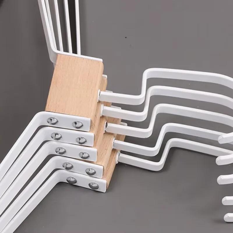 Wooden Coat Pants Hanger Luxury Durable Metal Wood Suit Hanger with 360° Swivel Hook Household Wardrobe Clothes Organizer