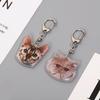 Creative Cat Shape Keychain Mini Animal Toy Keyrings Acrylic Animals Key Chain Pendant DIY Keychains Crafts Decorations