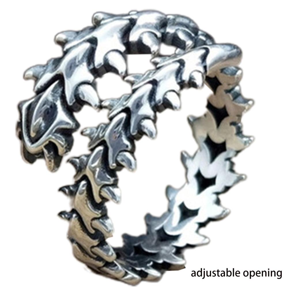 Retro Gothic Fish Bone Ring Creative Spine Ring Party Jewelry for Friends Te