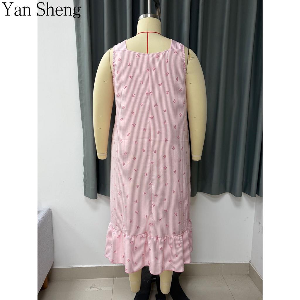 Women Nightgown, Summer Short Sleeve Bubble Crepe Long Robe, Button Square Neck Print Plus Size Loose Home Loungewear for Sleeping