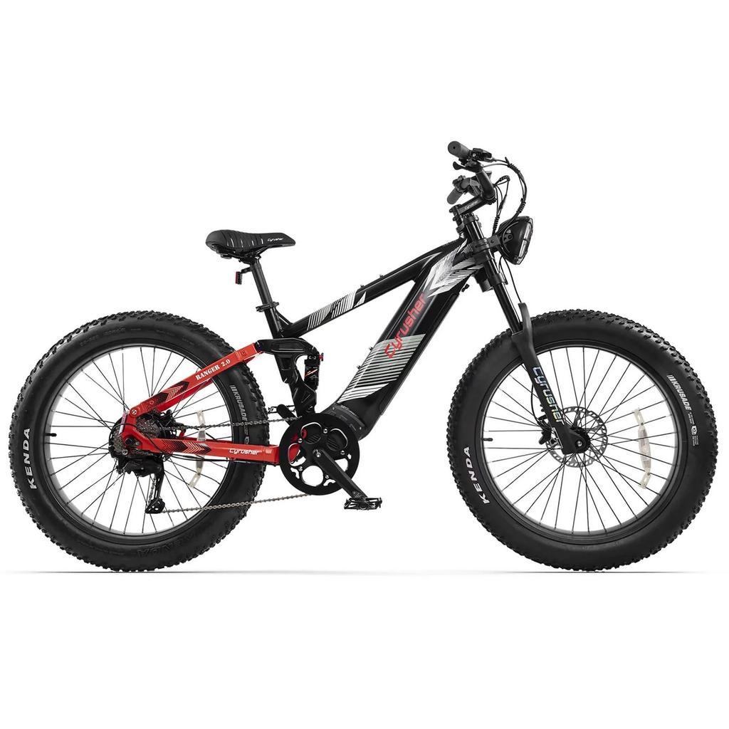Cyrusher Ranger 2.0 Grün/Weiß/Schwarz 250W Motor 52V 20Ah Abnehmbarer Akku 9-Gang 26x4,0-Zoll-Reifen Mountainbike Offroad Elektrofahrrad