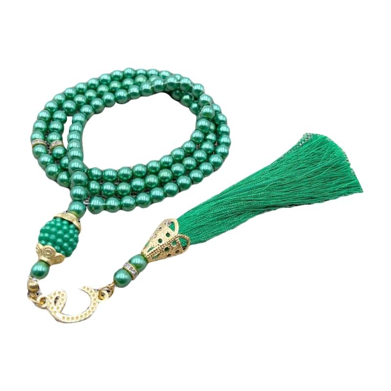 6MM Tasbih Muslim Prayer Beads Islamic Style 99 Beads Color Pearls Charm Bracelets  Mohammed Rosary Bracelets Gift