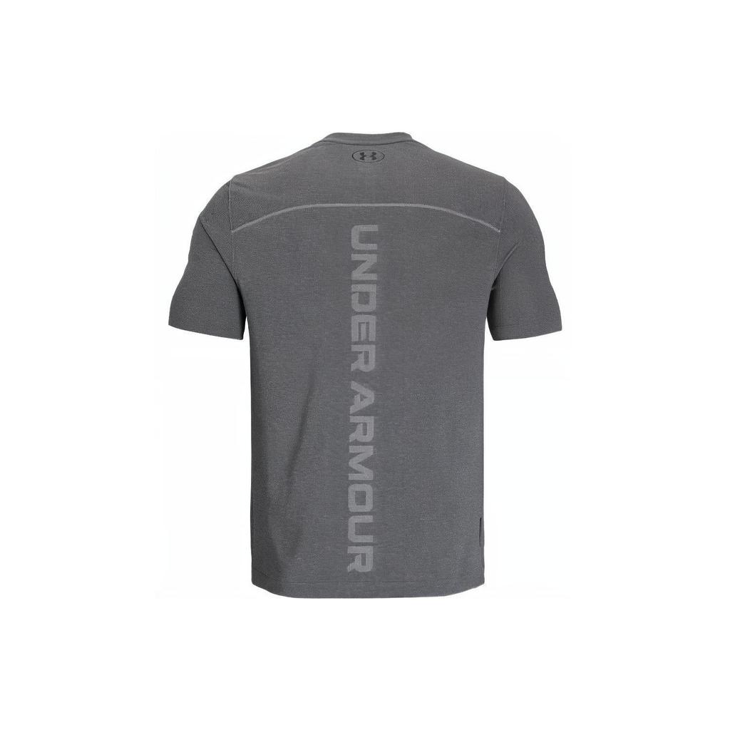 Under Armour Rush Vanish Elite American Vintage Round-Neck Short-Sleeve T-Shirt With Back Letter Print Men Tops Rhino-Gray 1382799-025
