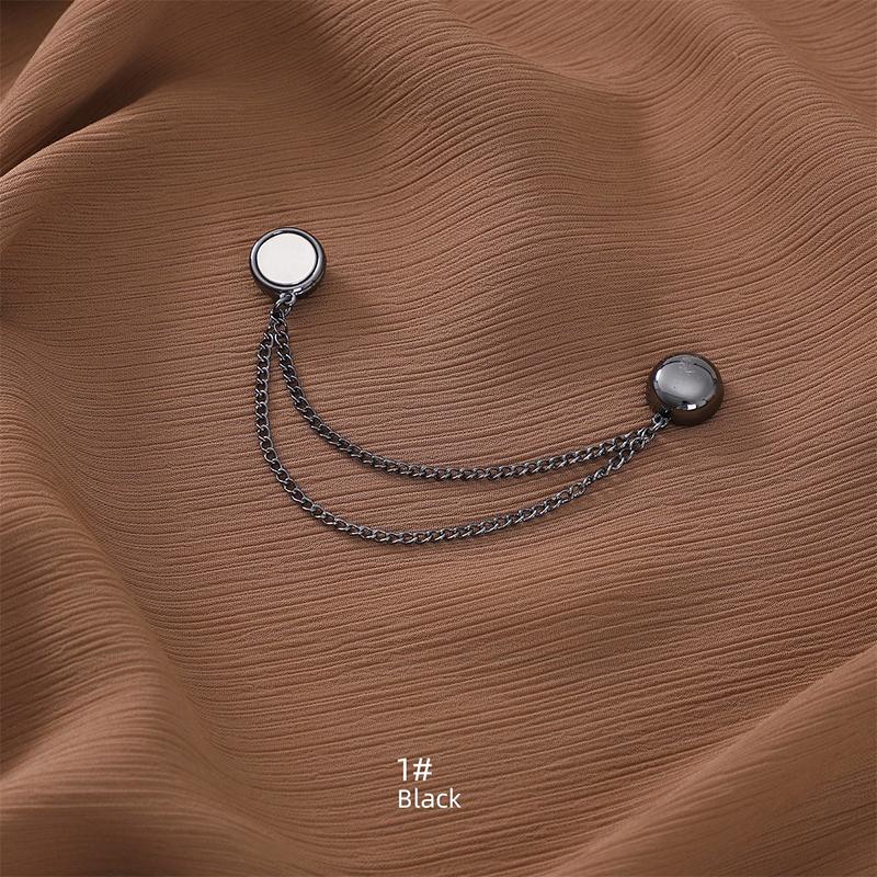 2 Stück Magnetischer Kleiderclip mit Kette Metallknöpfe Clip Wickeltücher Schal Hosenbeine Manschette Befestigung Magnet Kein Loch Stifte