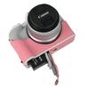 Palm Print PU Leather Camera Half Case For Canon EOS R50 R10 R8 Battery Opening Bottom Cover With Hand Strap