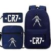 Zaino a Spalle Doppie Cristiano Ronaldo per Bambini, Borsa da Scuola, Set da Tre Pezzi per Scuola Media e Primaria, Nuovo Arrivo, Vendita Calda Transfrontaliera