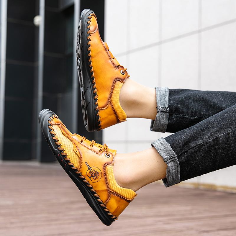 Pánské boty z pravé kůže, společenské boty, pánské boty pro volný čas, měkké boty na volný čas