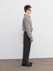FRAGE A-Sic Pintuck Wide Straight Slacks - Charcoal