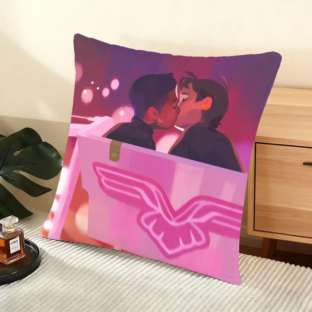 Love Simon Gay Movie Cushion Cover Silky Short Plush Home Sofa Cushion Cover - Invisible Zipper Home Decoration