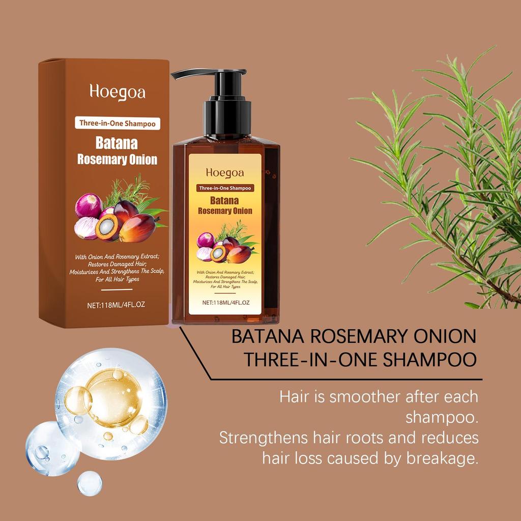 Hoegoa Moisturizing Hair Shampoo For Dry Damaged Hair Nourishing Scalp Care Smooth Strong Hair Daily Cleansing 118ML