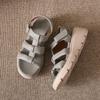 Thick-soled retro new Roman sandals women's shoes heightened woven hollow one-word buckle belt comfortable sandals