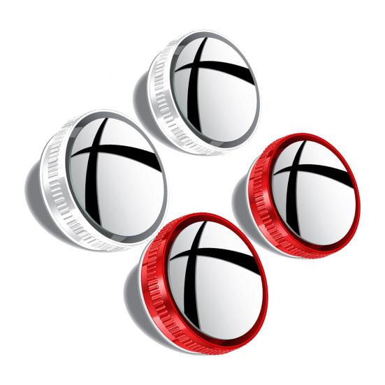 2 Pares Espejo Retrovisor Punto Ciego Espejo Convexo Marco Anticaída Mejorado Vista Gran Angular Compatible con HD 360 grados