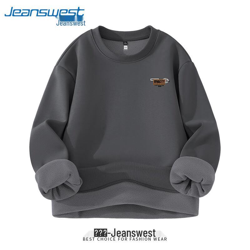 

Jeanswest Men s Fleece-Lined Crew Neck Sweatshirt L