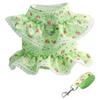 Set Ham și Lesă pentru Cățel Roz Dantelă Florală Ham Tip Vestă pentru Câine Mic Drăguț Plasă Moale Anti-Evadare Ham Tip Vestă pentru Animal de Companie Câine Pisică