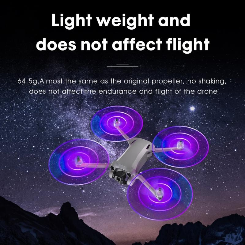 LED Flash Light Propellers for Mini 3 PRO Blades Props Cool Glowing Ring Paddle Blade Rechargeable Night Flying
