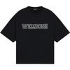 FW24 Pearl Logo Short Sleeve Drop Shoulder T-Shirt Women T-Shirts Black WD-TT3-24-740-U-BK