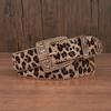 Cool Carved Buckle Belt Zinc Zinc Alloy PU Vintage Waistband Fashion Leopard Print Belt  Festival