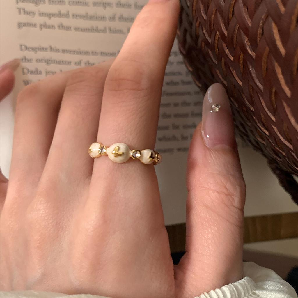 Enamel Drop Glaze Butterfly Ring Gentle Niche Design Temperament Open Index Finger Ring