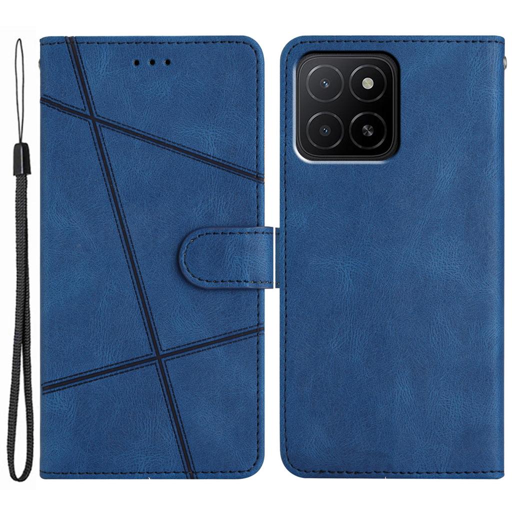 Für Honor X6c 4G Brieftasche Hülle Liniengeprägtes Hautgefühl Leder Klapphandyhülle