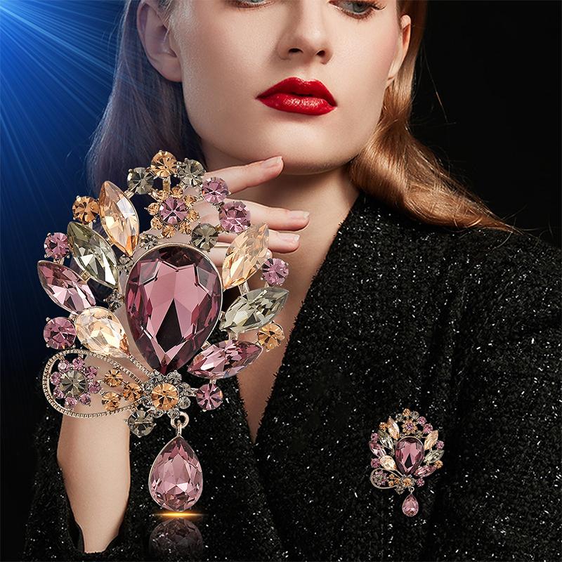 Fashion Retro Teardrop Brooch Bridal Brooch Party Banquet Wedding Pin Jewelry