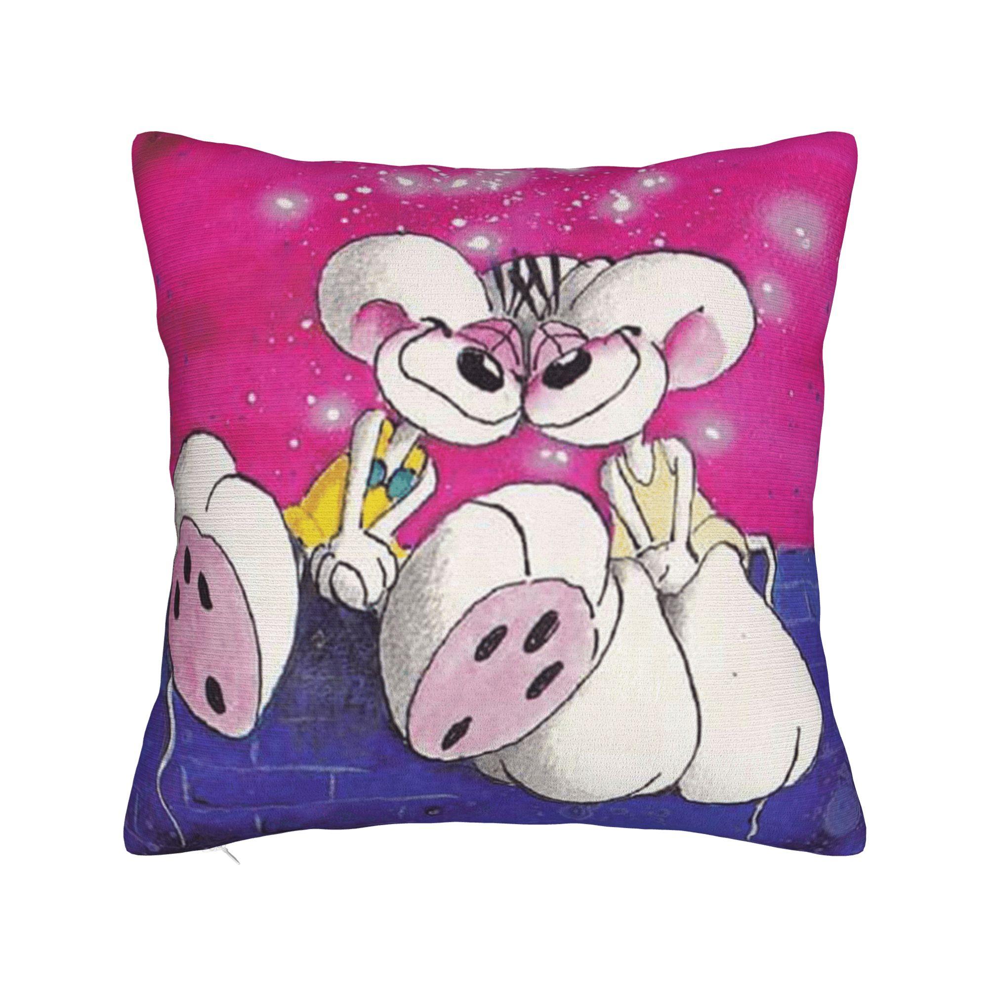 

Cartoon Diddl Diddlina Pillow Case Retro Trendy Pillow Cover Comfy Pillowcases For Sofa Couch Bed Living Room 12x12Inch