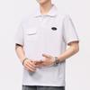 Updated Mens American Classic Style Heavy Work Clothes Polo Top Collar Half-sleeve Short-sleeve T-shirt Men