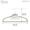 Iris Plaza Interior Hangers, 30-Piece Set, Gray, Non-Slip, for Clothes, 360-Degree Rotating Hooks, Brushed Surface, Approx. 44.5mm Wide, Flocked, Stre