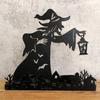Halloween Witch Candle Holder Resin Which Ghost Figurines Spooky Desktop Statues Decoration for Home Garden Decor