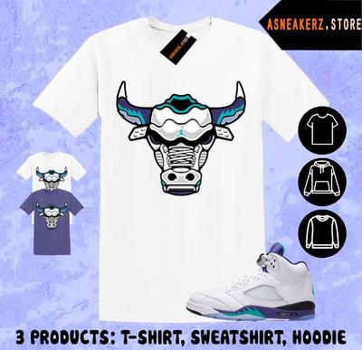 Tee Shirt Matching AJ 5 Grape 2025 To Match Sneaker Sneakerhead Bulls 23 T-Shirt Unisex T-Shirt