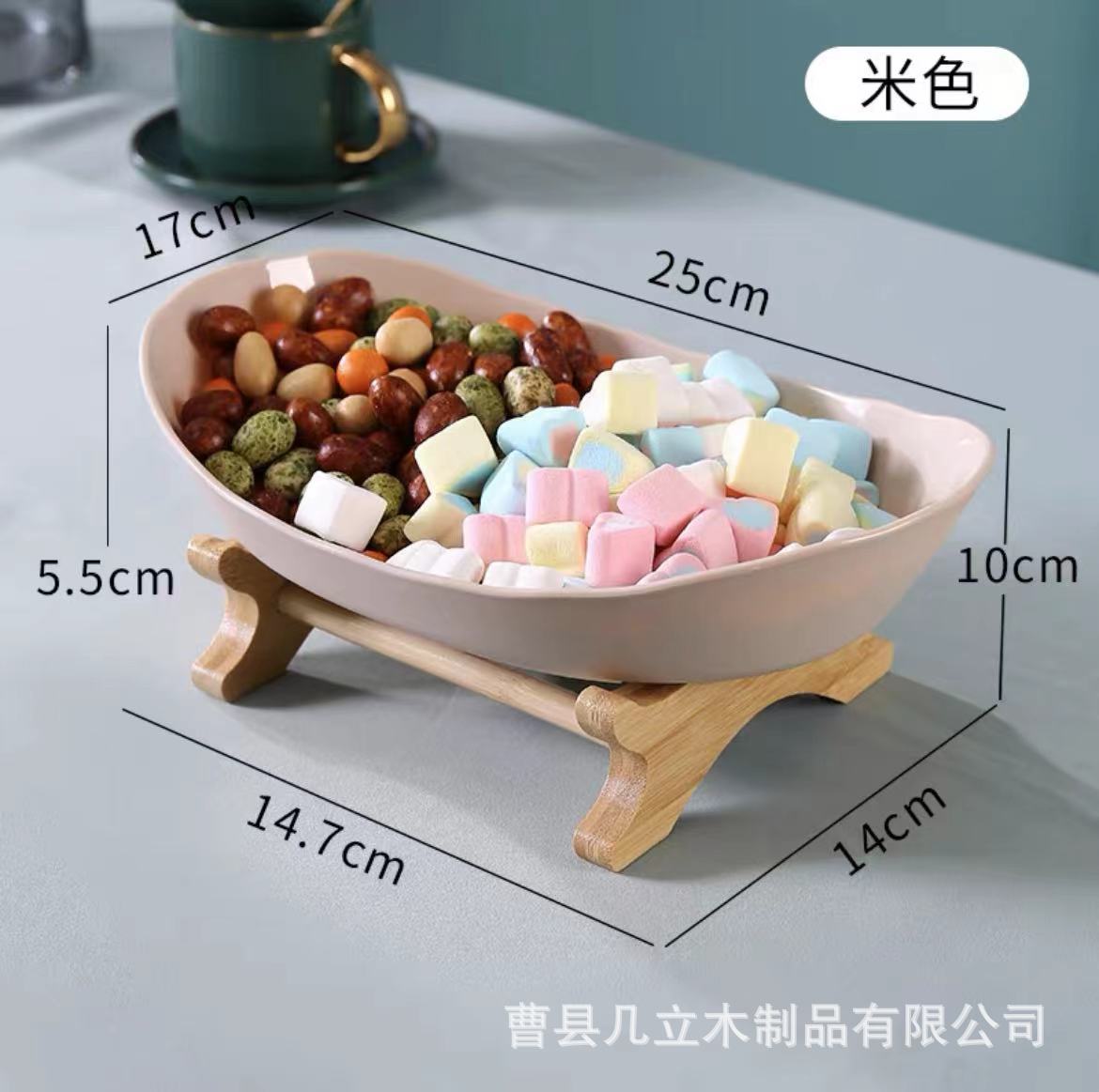 

Creative three-layer multi-layer fruit tray light luxury dried fruit tray bamboo frame household snack tray candy tray fruit basket