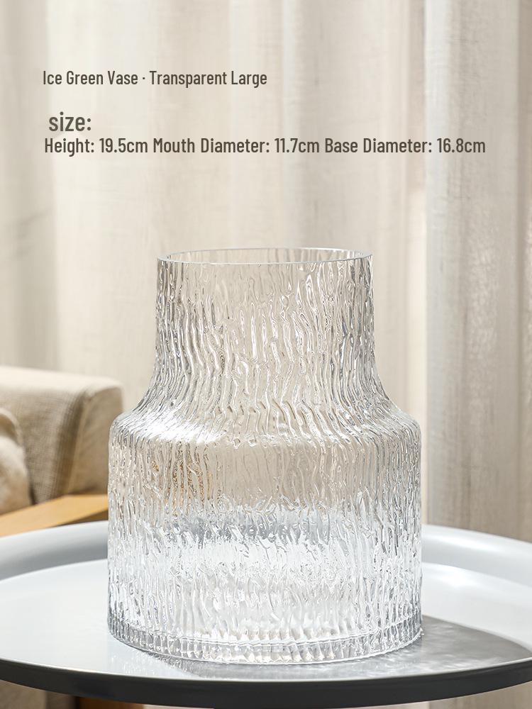 Trendy Transparent Glass Hydroponic Flower Vase for Fresh Roses - Elegant Living Room/Dining Table Decor