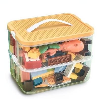Bausteine Spielzeug Aufbewahrungsbox mit Deckeln Ziegelförmig Kunststoff Kinderbehälter Kinderspielzeugbehälter Verschiedenes Stapelbare Organizerbox