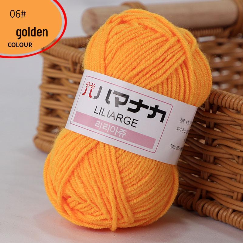 Korean Baby Milk Cotton Yarn: 4-Strand Crochet & Hand Knitting Yarn for Dolls, Infants, and Children.