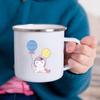 Cartoon Unicorn Printed Creative Mug Water Juice Drinks Milk Cup Enamel Mugs Handle Drinkware Kids Birthday Children's Day Gift
