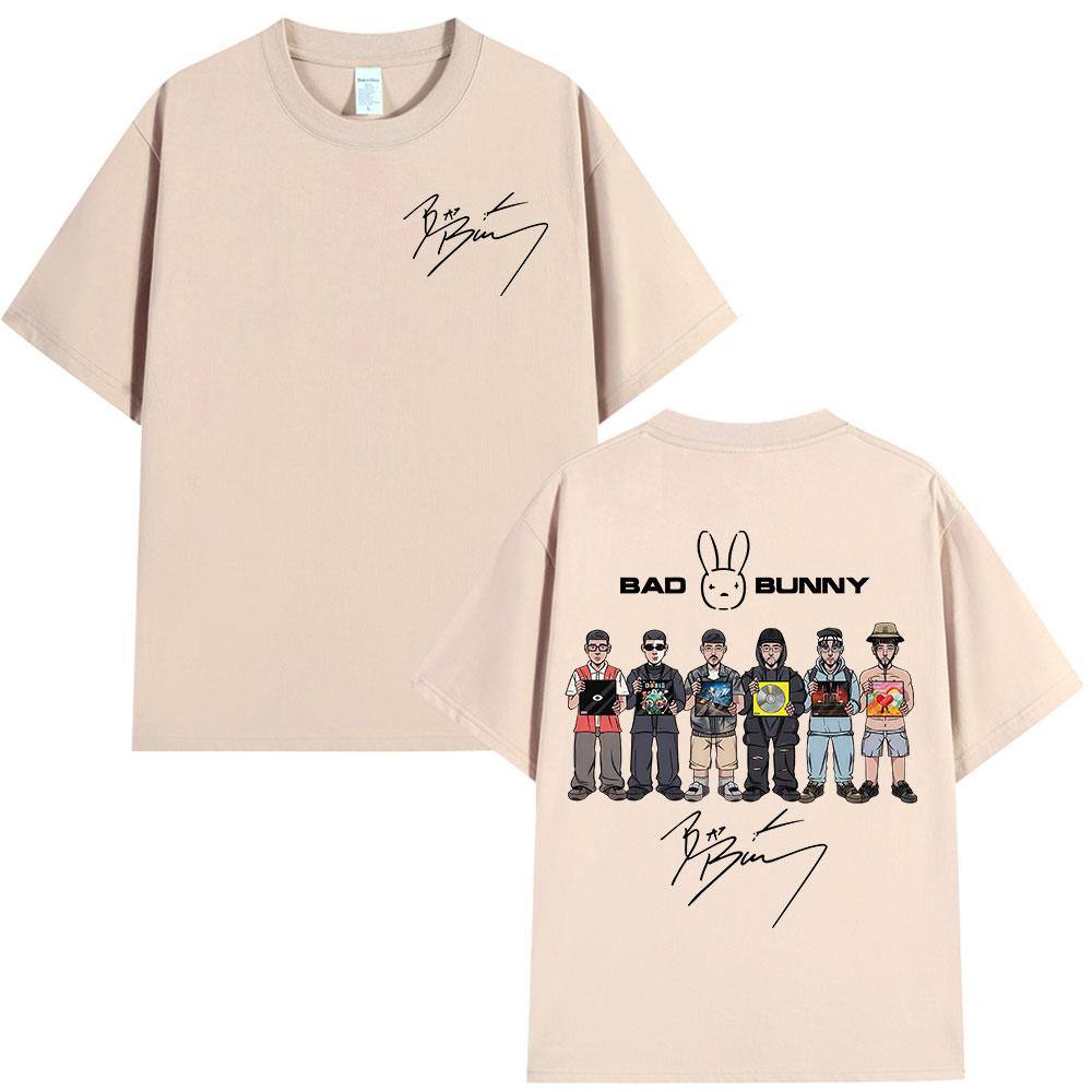 

Rapper Bad Bunny Album Cover Print T-shirt Debi Tirar Mas Fotos DTMF T Shirt Men Women Hip Hop Vintage Cotton Oversized T-shirts 5XL різнокольоровий