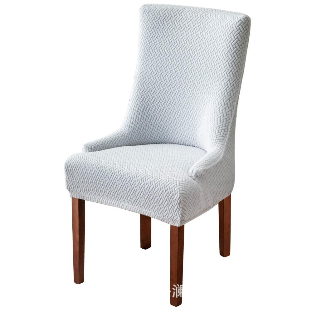 

Stretchable Chair Seat Covers Long Plaid Jacquard Armchair Slipcovers Solid Color Elastic Dining Chair Covers 1pc