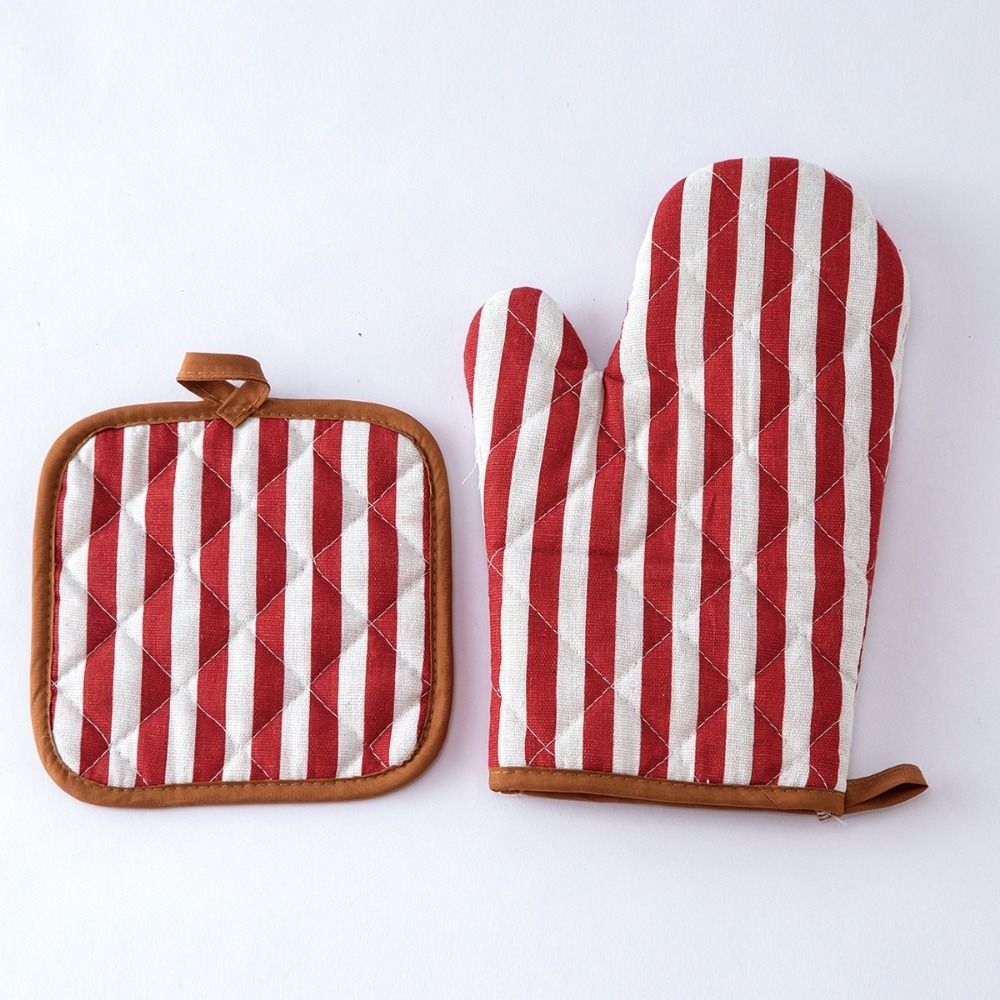 2 pcs Anti Scald Oven Gloves Heat-Resistant Insulated Glove Multi-purpose Microwave Mitten  BBQ