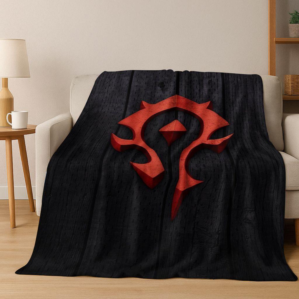 WOW World of Warcraft Arthas Demon Illidan Sylvanas Flannel Blanket,Cozy Soft Throw Blanket for Home Bedroom Bed Sofa Cover Gift
