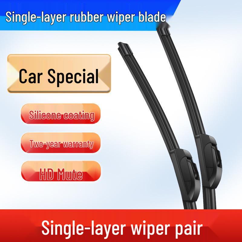Silent Silicone Wiper Blades: Double 6-Layer Bone-Free Rubber for Front & Rear