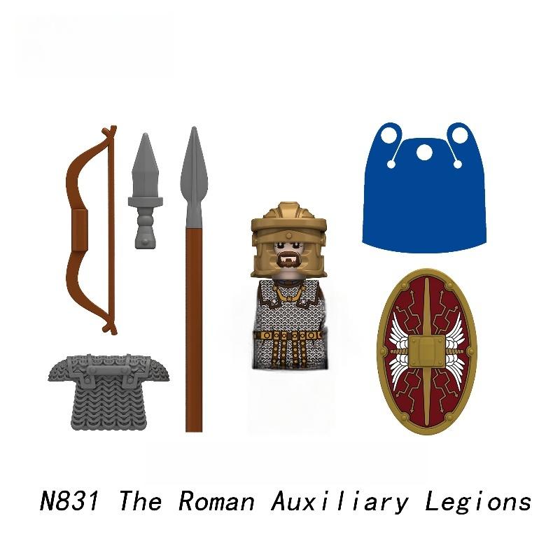 1 STÜCK Mittelalterlich Militärisch Rom Krieg Actionfiguren Armee Figuren Bausteine Helm Waffen Zubehör Kinder für Spielzeug Geschenke