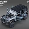 1/32 Scale Wrangler 4X4 Toy Car Models Alloy Diecast 6 Doors Opened Sound Light Pull Back Scale Model Cars Toys Holiday Gifts