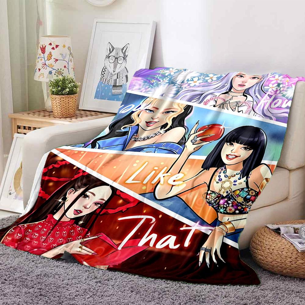 1pc BlackPink, K Pop Flannel Blanket [Cozy Throw Blanket] For Sofa, Bed, Travel, Camping, Livingroom, Office, Couch, Chair, And Bed