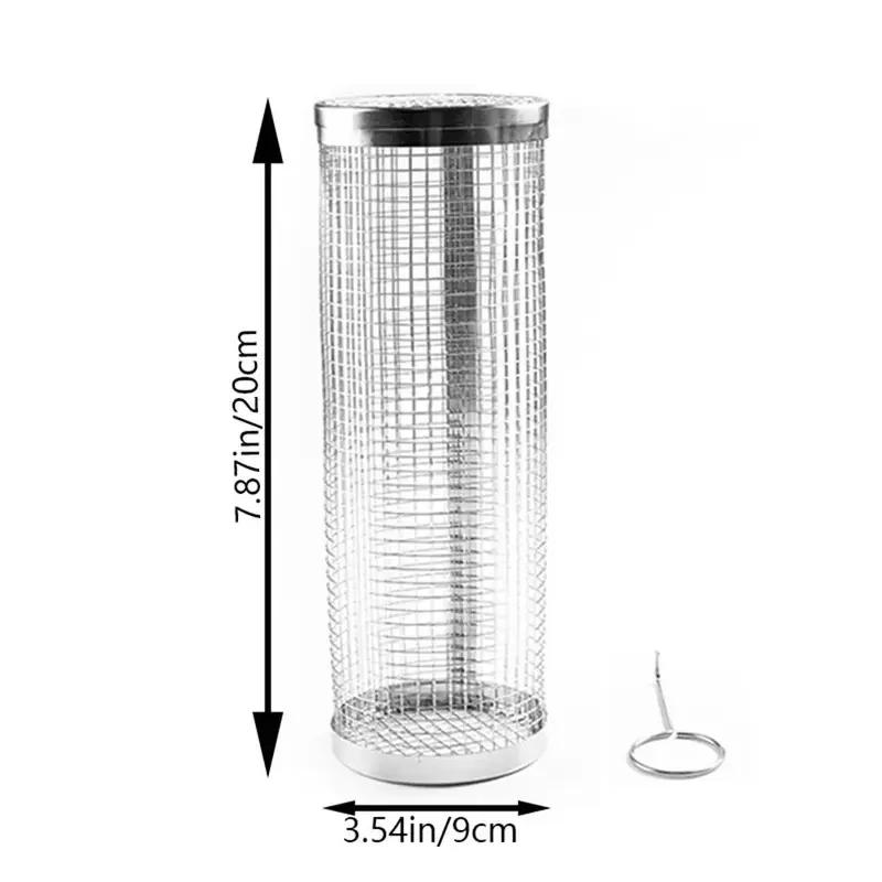 

Роликовая корзина для гриля Решетка для гриля для барбекю Корзина для гриля для барбекю Клетки для барбекю Цилиндрические корзины для гриля для кемпинга на открытом воздухе