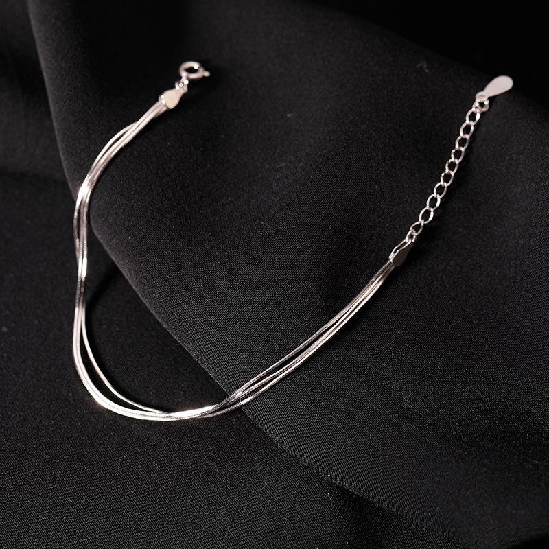 Fashion 925 Silver Bracelets for Women Simple Korean Multi Layer Coil Adjustable Bracelets Party Wedding Jewelry Gifts