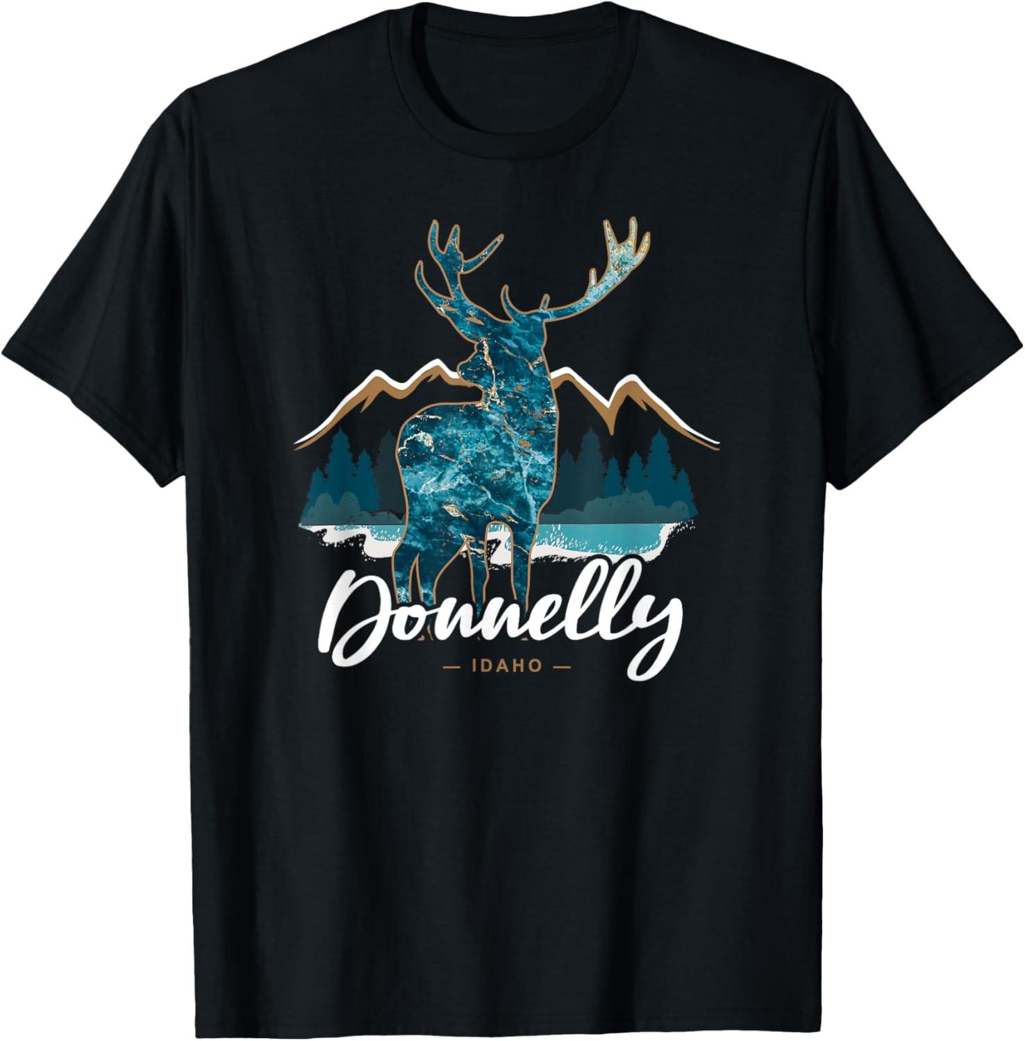 Donnelly Idaho Elk Mountains Souvenir Novelty T-Shirt S