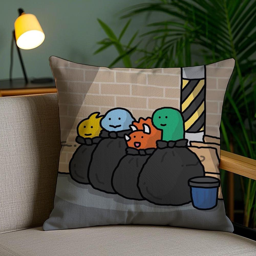 Cartoon Art Joguman Cushion Cover Soft Short Plush Double-Sided Printing Home Decor Machine Washable Pillow Case Gift