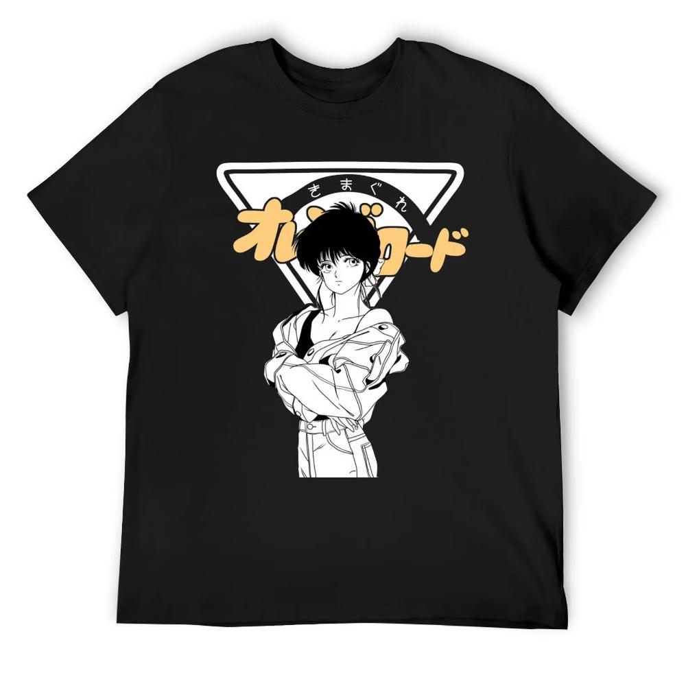 KIMAGURE ORANGE ROAD TShirt Blacks Street Wear Summer Tops Man T Shirt Black T Shirts Harajuku Streetwear Vintage T Shirt S