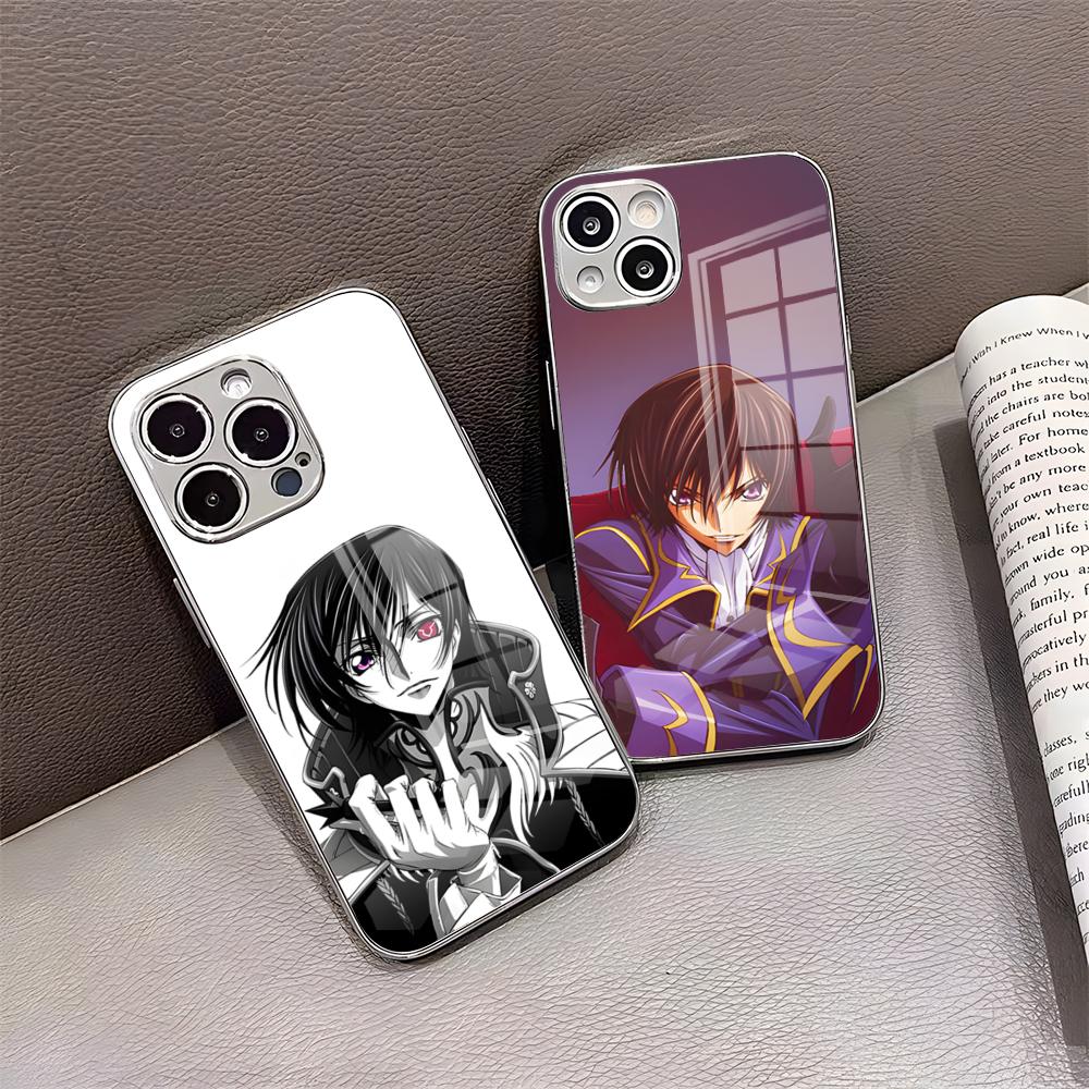 Cool L-Lelouch Phone Case For IPhone 17 Pro Max 15 Pro 16 14 Plus 12 13 Mini 11 Pro Shockproof Electroplated Glass Cover