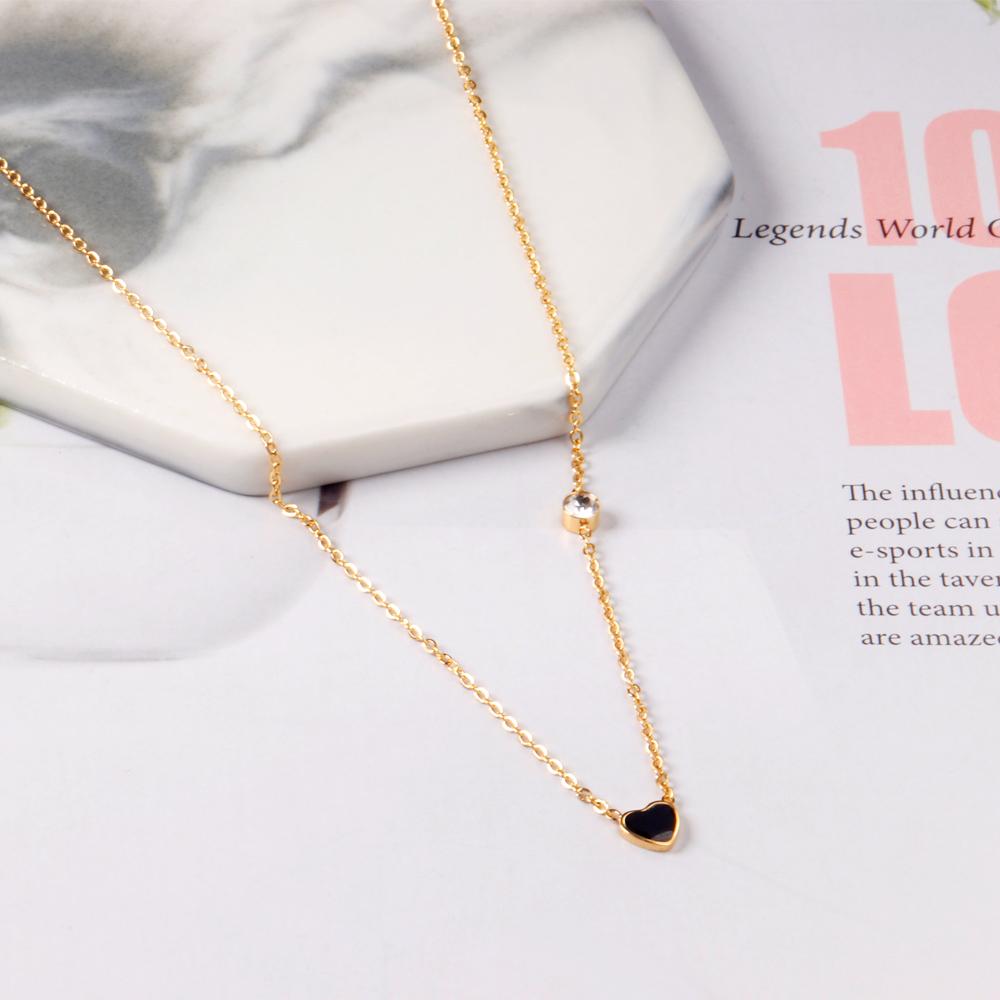 LUXUKISSKIDS Red Heart Pendant With Crystal Stainless Steel Chain Necklace For Girls Fashion Party Jewellry Accessories 2025 Hot