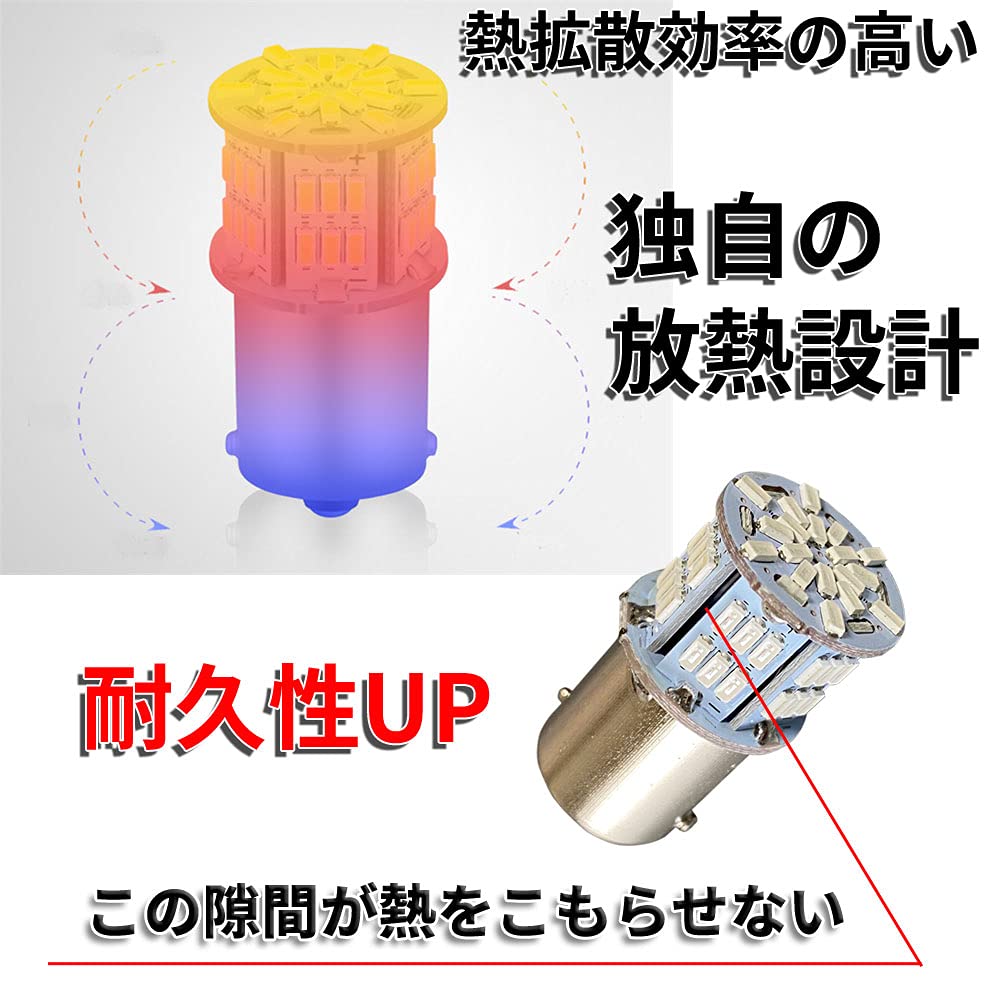 Discover Winds S25 G18 1157 Double Ultra Bright LED Bulb, 54 LED, Brake Lamp,